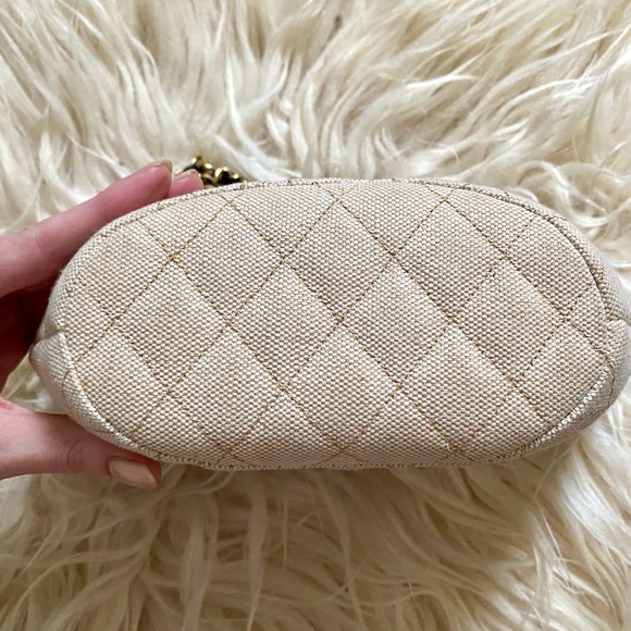 Chanel Vintage Navy Canvas Beige Mini Tote Bag - Picture 15 of 16